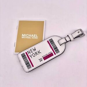 Michael Kors White and Pink Travel Luggage Tag